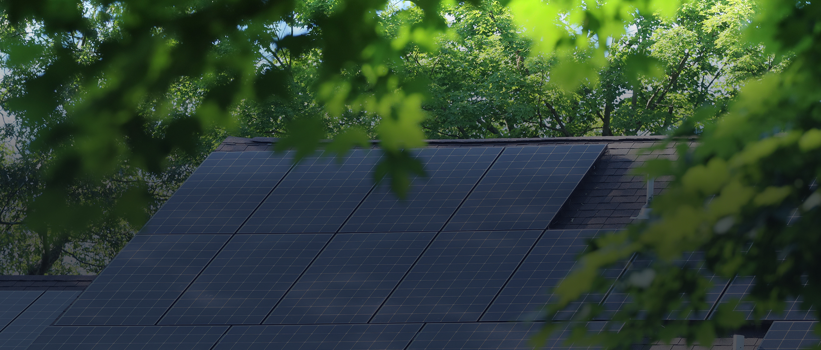 Image of solar panels on the roof of a domestic building